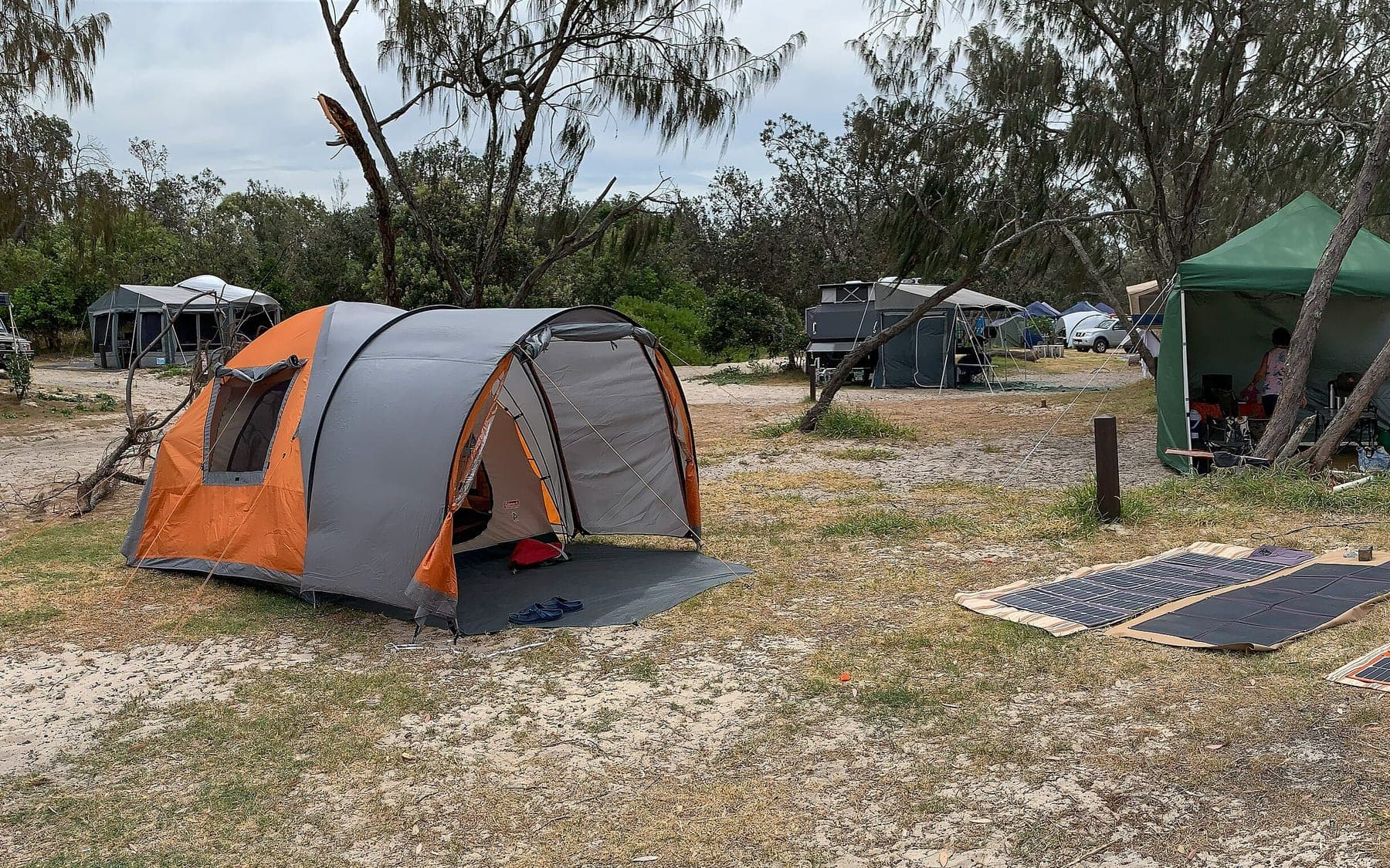 A campsite set up in the Australian bush